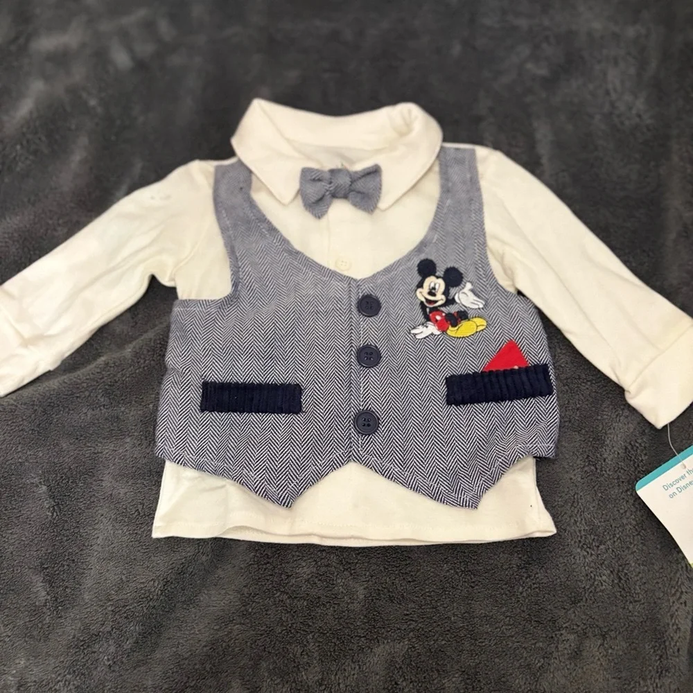 NWT Y2k Mickey Mouse Kids Vest Set